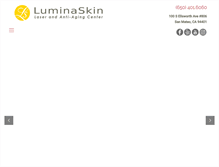 Tablet Screenshot of luminaskin.com